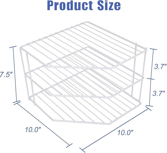 AKAZA 3-Tier Corner Shelf Counter and Cabinet Organizer - Cabinet Storage Shelf Rack, Shelves,Kitchen Counter and Cabinet Shelf, Bathroom Cupboard (White)