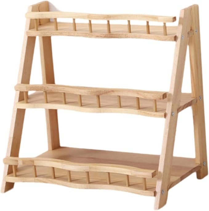 Yajuyi 3 Tier Wooden Display Riser Stand Rack Organizer Perfume Display Stand for Countertop Bathroom Makeup Spice Jars