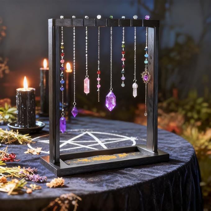 Floral Fairy Display Stand, Wooden Multi-Tier Shelf for Crystal Products, Jewelry, Keyrings and Trinkets, Decorative Organiser for Retail Shop or Home Decor