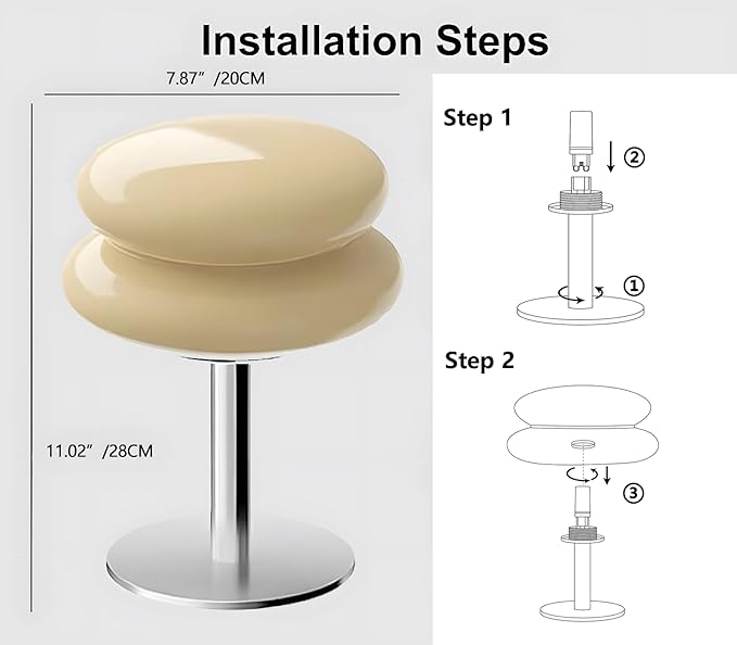 Glivpny Mushroom Lamp Table Lamp for Night Stands,Mid Century Modern Desk Lamps for Bedroom, Vintage Dimmable Bedside Small Lamps, Cute Cool Home Room Aesthetic Decor for Living Room (Copper)