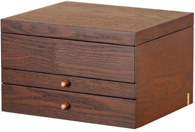 Ring Box Jewelry Storage Box Makeup Organizer Solid Wood Necklace Storage Rack Large Capacity Jewelry Box With Mirror Gift Ring Boxes For Jewellery