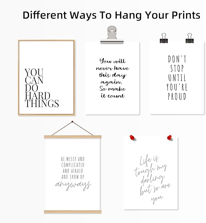 Office Inspirational Wall Art Decor Motivational Quotes Canvas Wall Art Positive Classroom Posters Pictures Office Inspirational Work Artwork for Women Home Bedroom 12x16 Inch Unframed Set of 6