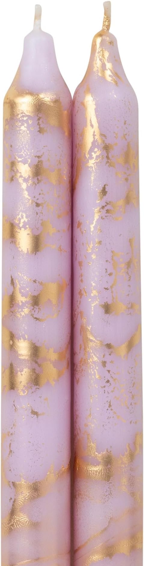Northern Lights Candles - Premium Decorative Tapers - 12" 2PK - Petal w/Gold - 73314