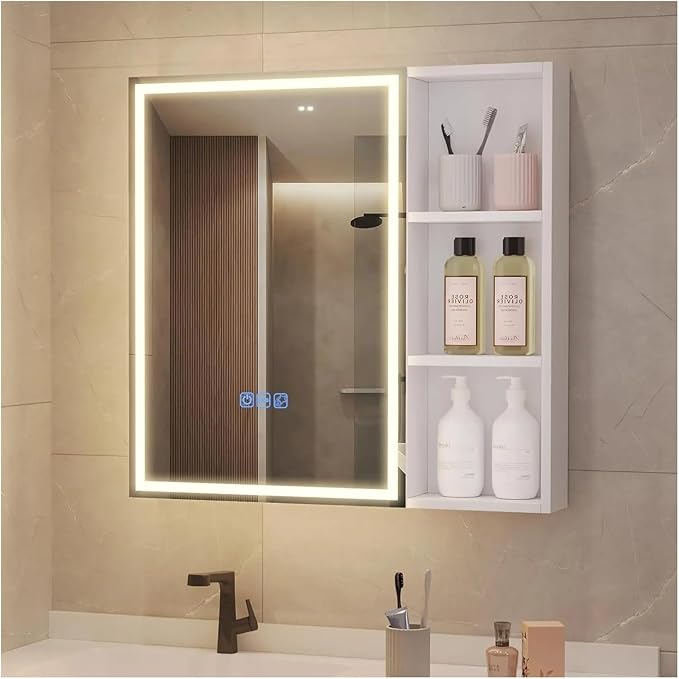 Bathroom Mirror Cabinet 5 Shelves Bathroom Storage Cabinet Makeup Organizer,Mirrors