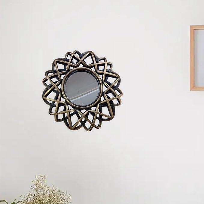 Nordic Wall Hanging Mirror Round Mirror for Living Room Bedroom Decoration, Aureate