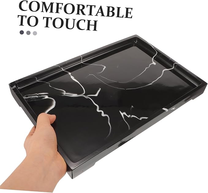 HEALLILY Marbled Bathroom Soap Holder Perfume Vanity Tray for Skincare Storage Countertop Makeup Organizer Multi-use Entryway Vanity Tray