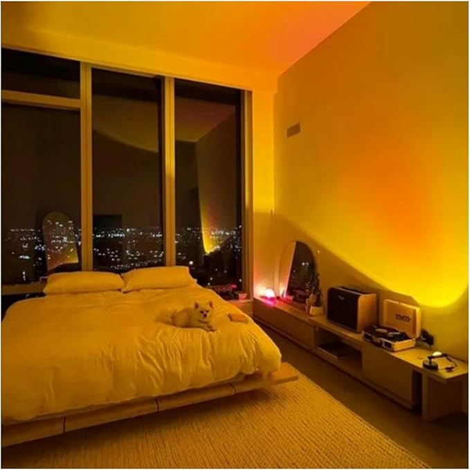 Sunset Lamp Projector Led Lights with Remote, Sunset Lamp for Bedroom Aesthetic Room and Decor Home 16 Colors Night Light 360° Rotation Rainbow Lights Gifts for Women