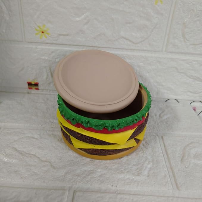 MAGICLULU Resin Hamburger Jewelry Box Small Storage Container Trinket Organizer with Lid for Bracelets and Makeup Accessories Home Vanity Organizer