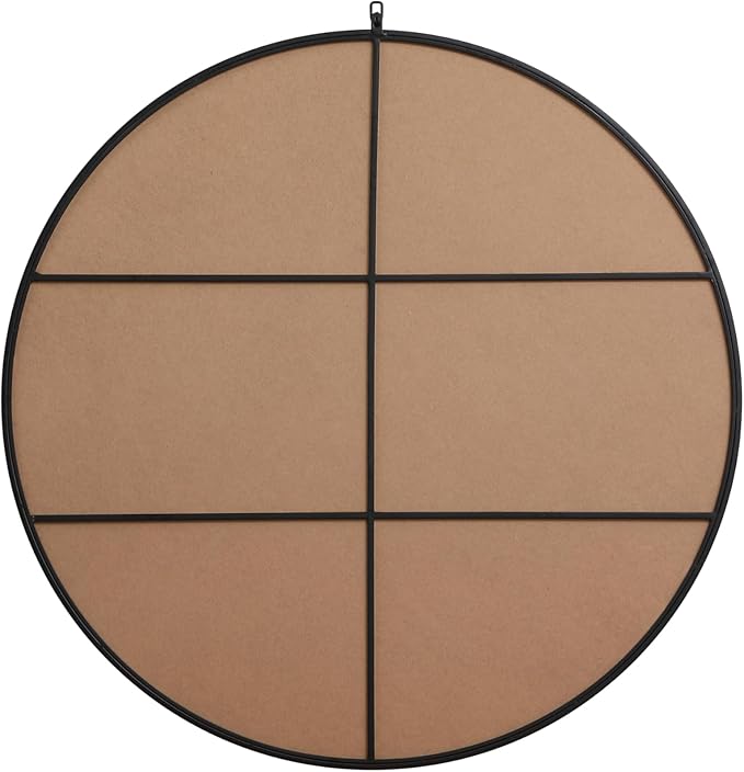 Focus 45x45 Round Wall Mirror, for Bathroom Bedroom Entryway, Black