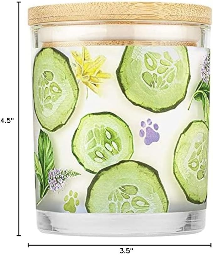 Pet House Cucumber Candles, Natural Scented Candles for Pet Odors, 60 Hour Burn Time - Cucumber Mint, 9 oz, 2 Pack
