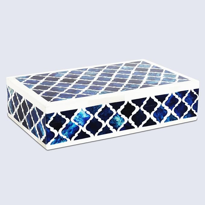 Handicrafts Home Decorative Storage Box 10x6 – Remote Organizer Box with Lid, Modern Decorative Keepsake Box, Boho Shelf Décor, Memory Box for Photos or Letters, Decorative Box for Table Décor