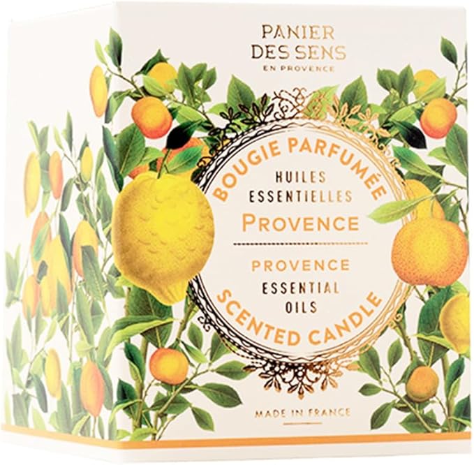 Panier des Sens Provence Candle - Hand-Poured in The South of France - Long Lasting Scented Candles up to 55 Hours Burn Time - Scented Candle - 100% Natural Cotton Wick - 6.3 oz Decorative Candles
