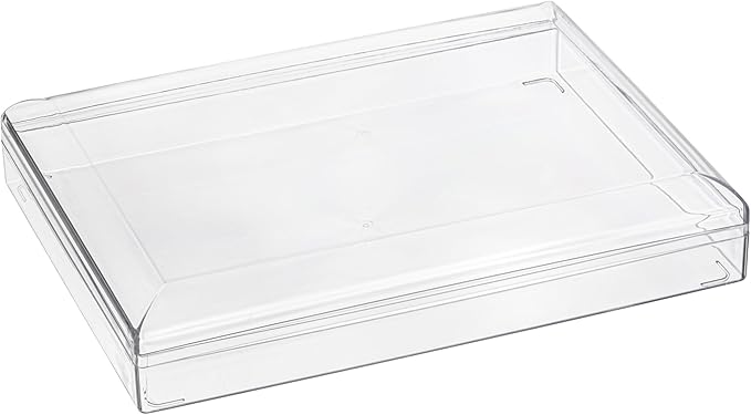 Hammont Acrylic Box - Party Favor Gift Boxes - Clear Cube with Rounded Edges for Gifts, Weddings, Treats, Candies & Accessories - Square Home Storage Boxes | 8.46” x 6.33” x 1.5” (6 Pack)