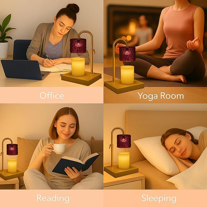 Purple Candle Warmer Lamp with Timer & Dimmer, Adjustable Height Flameless Wax Melt Warmer for Jar Candles, Birthday Gifts for Mom Women Men Friend Sister, House Warming Gift New Home Decor(Purple)