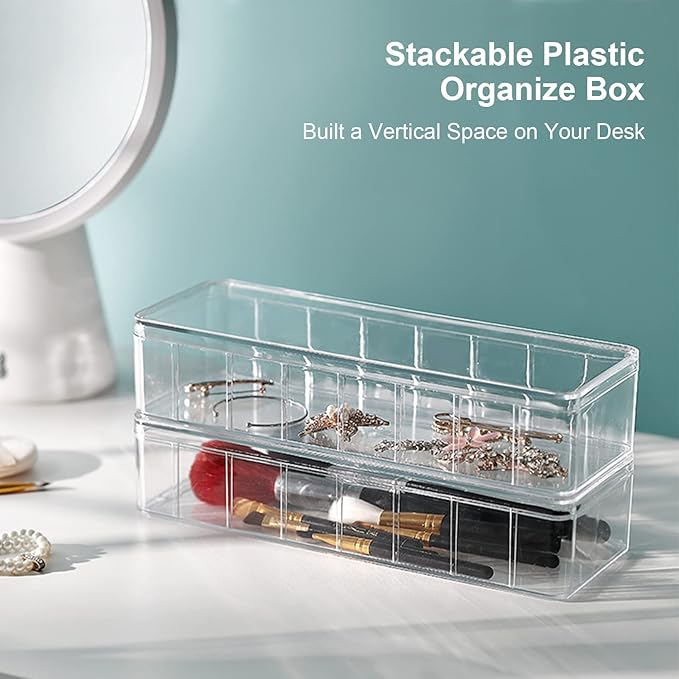 Cable Organizer Storage Box Plastic Cable Cord Management Box Power Cord Organizer Case with 10Pcs Rubber Ties for Office, Home, Desk Accessories Storage Stationery Supplies