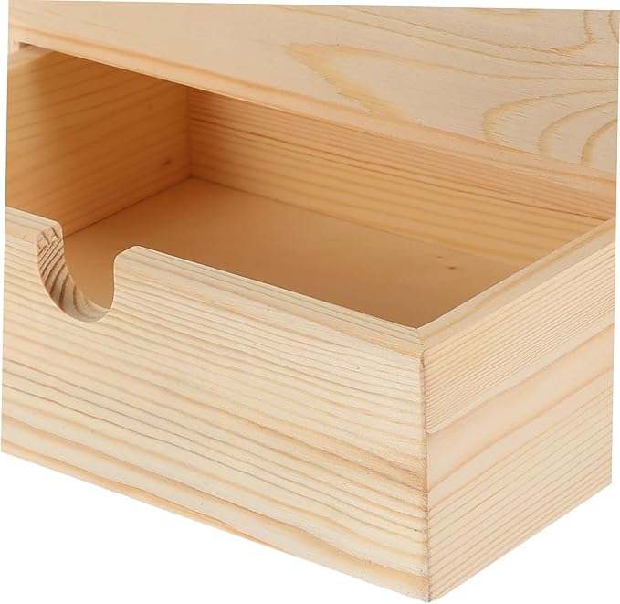 Cabilock Vintage Wooden Storage Box Stylish Household Makeup Case Two-tiered Desktop Organizer for Home Office Living Room Bedroom and Classroom Functional Storage