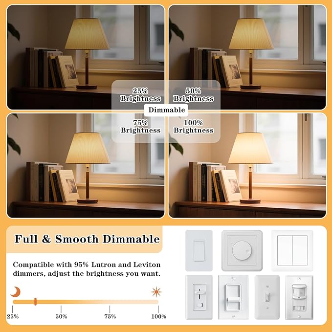 E26 LED Vintage Edison Light Bulbs 40W Equivalent, Dimmable E26 Edison Bulbs 4W LED 2700K Amber Warm White Light Bulb, ST58 Antique Decorative Bulb for Pendant Lights Fixtures, 400LM, 4 PACK