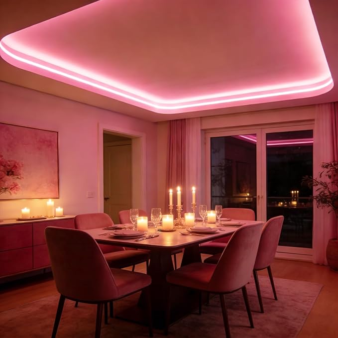 ZSLAIFU 5V LED Strip Lights, Pink USB LED Light Strip, 3.28FT Dimmable Cob LED Strip Light, High Brightness Short LED Strip for Display Cabinet, Living Room, TV Lights