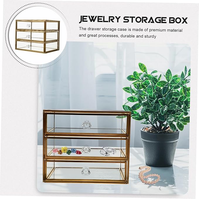 Multi-layer Transparent Jewelry Storage Case Elegant Drawer Organizer for Necklaces Rings and Bracelets Stylish Desktop Display Container for Home Dorm Use Large