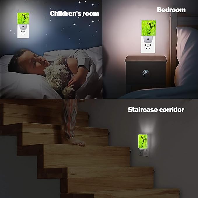 Frog Night Light,Green Leaf Night Lights Plug into Wall Decor for Bedroom,Bathroom, Hallway,Kitchen, Dusk to Dawn Sensor Nightlights for Boys Girls Women Men Room Gifts