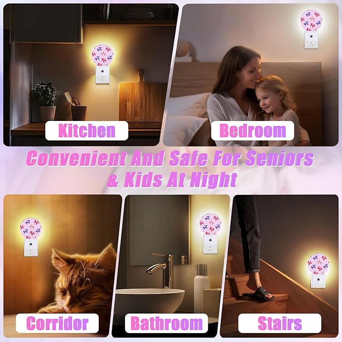Balloon Puppy Night Light Dog Lover Night Lights LED Lamp Round Plug into Wall Nightlight with Dusk to Dawn Sensor Home Hallway Stairway Kitchen Decor