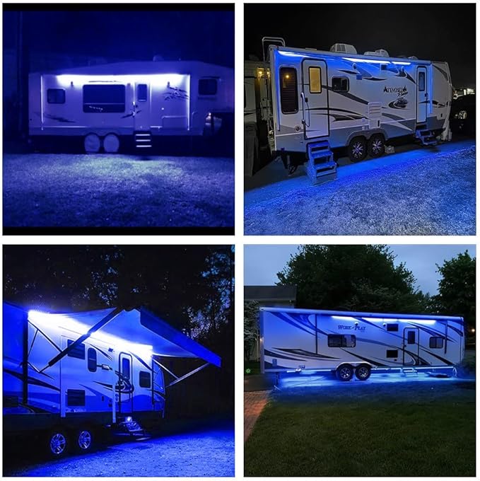 RV Awning Led Lights, 20FT 12V Camper Awning Lights for Camper Motorhome Travel Trailer Concession Stands Food Trucks, Waterproof RV Exterior Awning Light Strip for Party BBQ