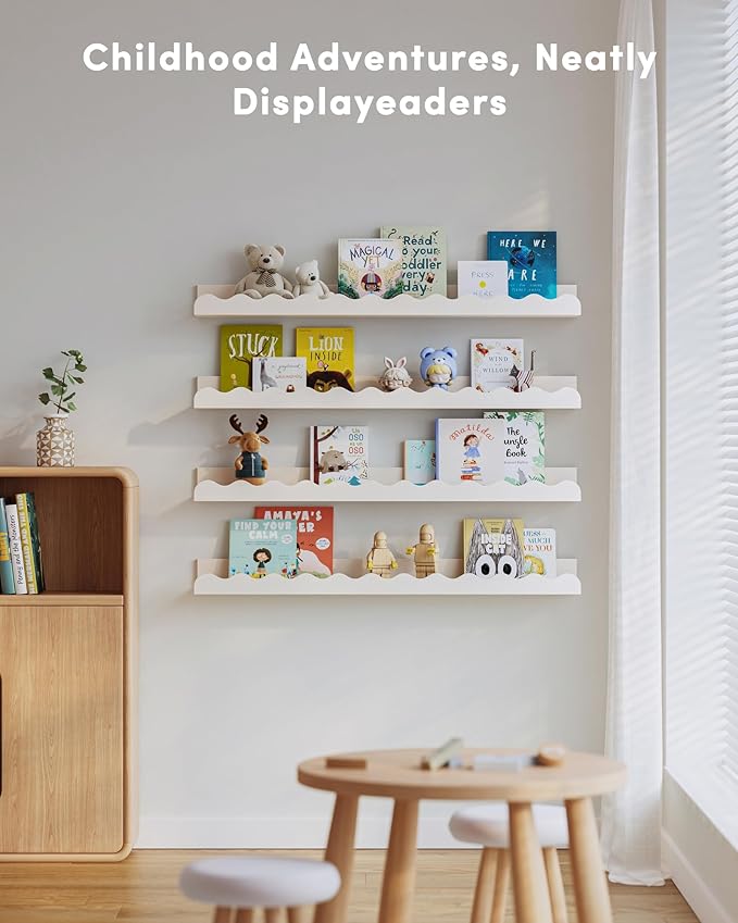 Seocry Nusery Shelves (White, 23 Inches)