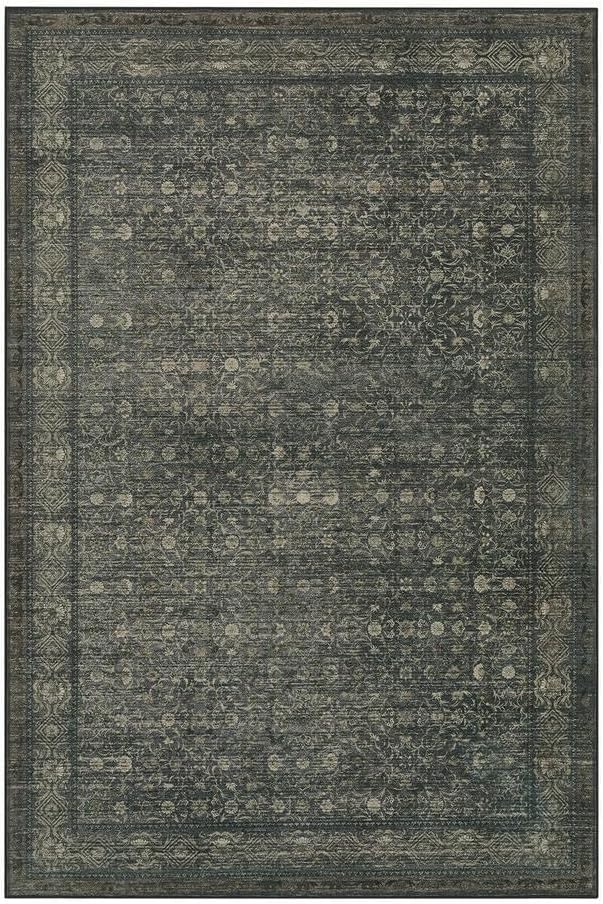 9x12 Washable Area Rug for Living Room, Extra Large,Green Vintage Floral Boho Rugs for Dining Room, Farmhouse, Durable Low Pile Non Slip Carpet for High Traffic Areas, Moss Brown