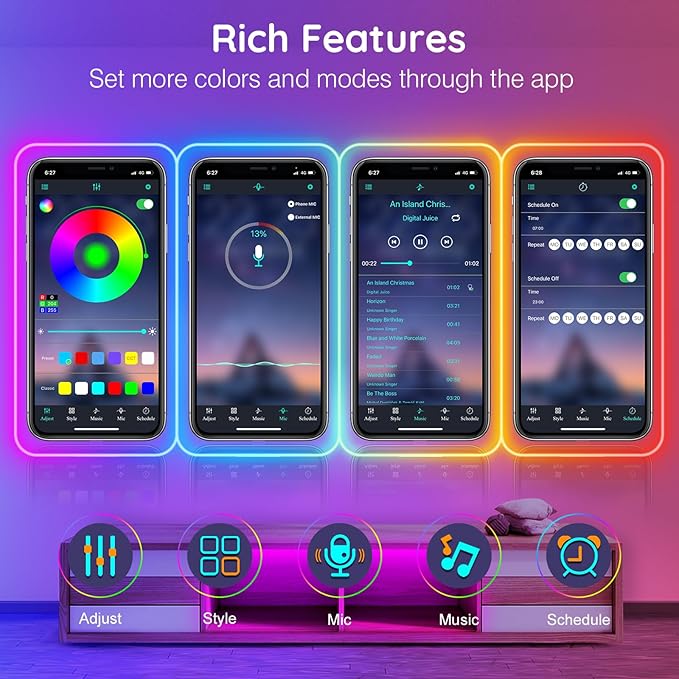 AILBTON 60Ft Neon Rope Lights,Flexible Led Rope Lights Control with App/Remote,Multiple Modes Music Sync Gaming RGB Led Neon Lights for Bedroom Outdoor
