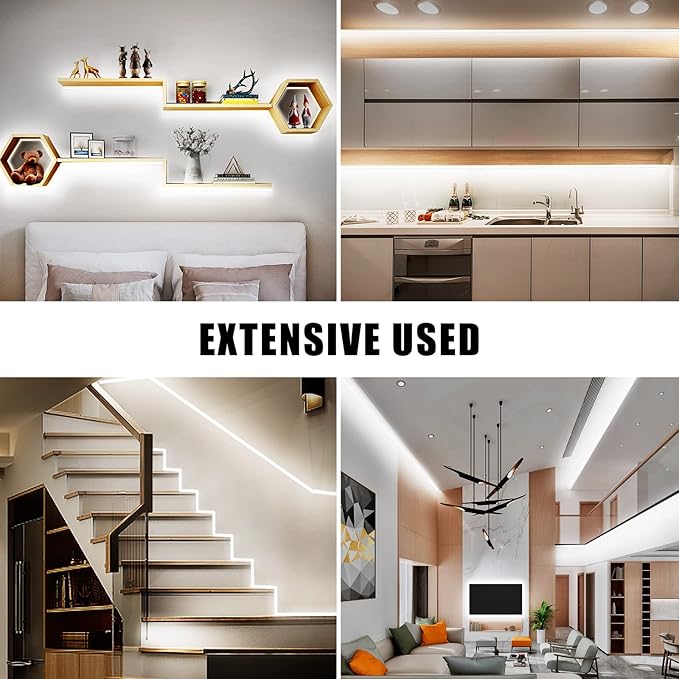Tatazone White COB Led Strip Light Max with RF Remote, 16.4ft 6500K Dimmable Ultra Bright Daylight White COB Light Strip, Indoor COB Led Lights for Mirror, Ceiling, Kitchen, Room, Cabinet, Closet