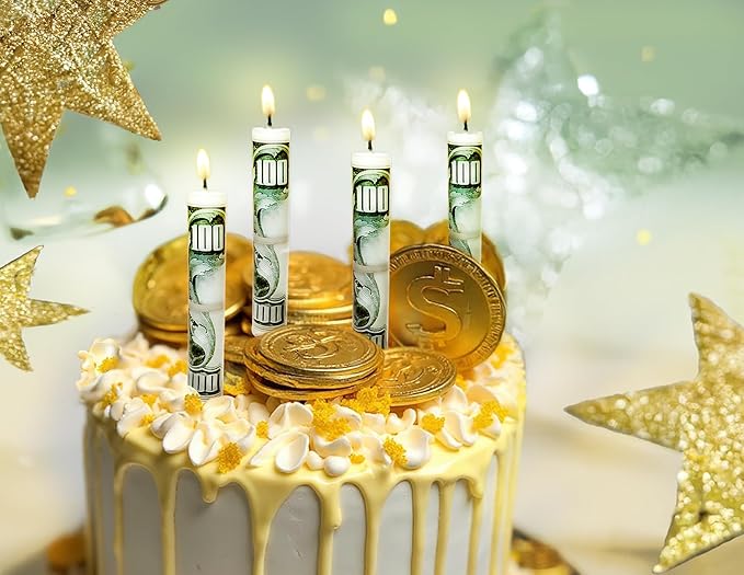 Streamline Imagined Decorative Birthday Candles - Money to Burn (5 Candle Pack)