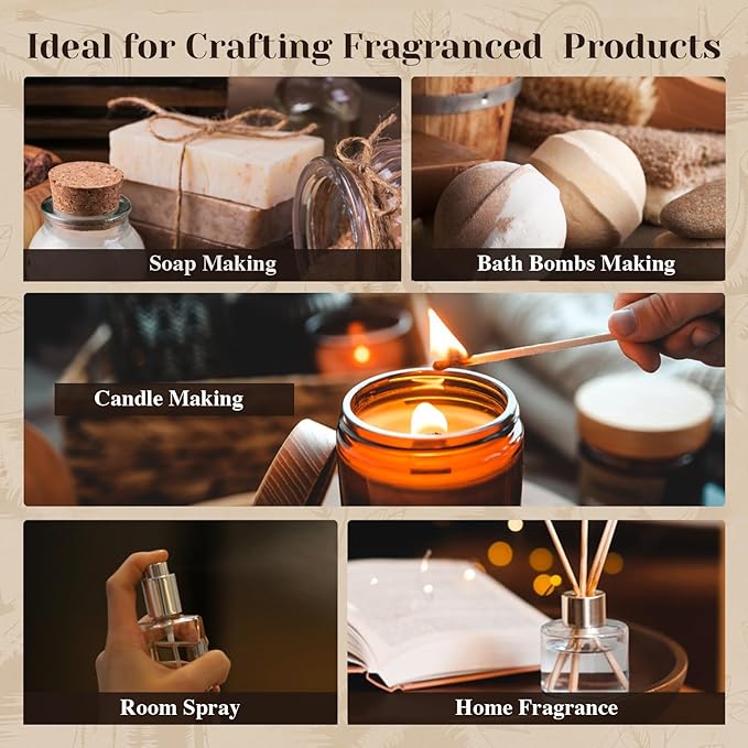 Woody Essential Oils Gift Set, 10x5ML Premium Wood Fragrance Oil for Candle & Soap Making, Diffuser, Sandalwood, Teakwood, Forest Pine, Cedarwood, Cypress and Frankincense More Aromatherapy Oils