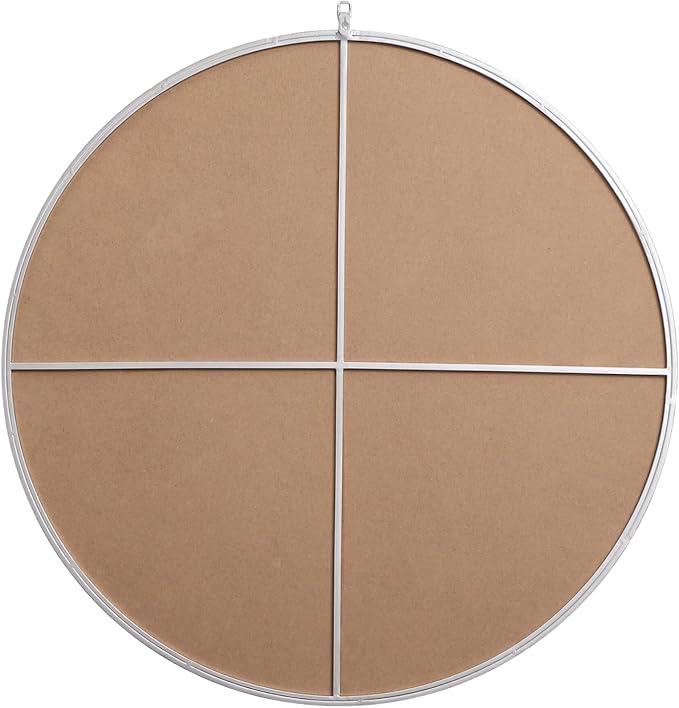 Focus 39x39 Round Wall Mirror, for Bathroom Bedroom Entryway, Silver