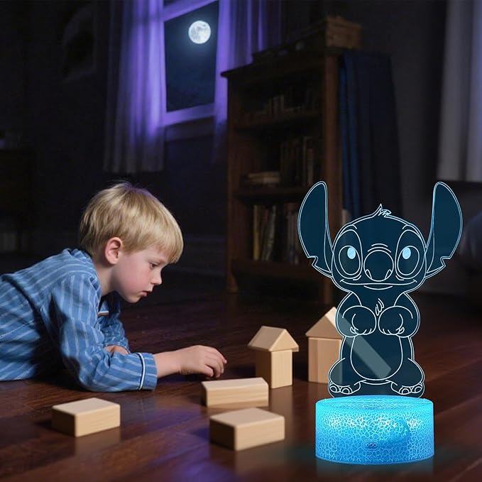 Cute Night Light, 3D Bedroom Decor Birthday Christmas Party Smart Remote Control Boy Gifts for Children's Room Decor 16 Color LED Lamp (Baby Cute)