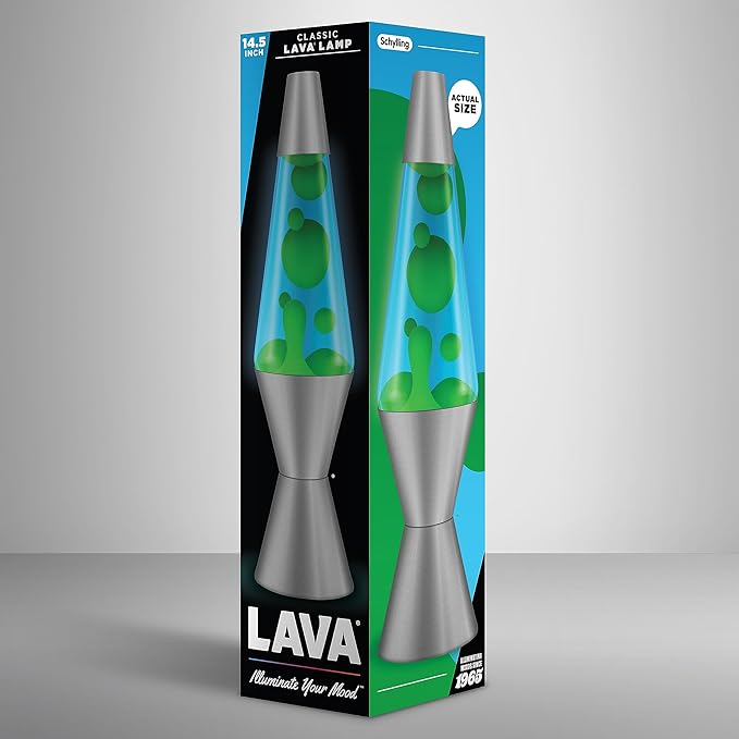 Lava® Lamp - 14.5" Deep Ocean - The Original Motion Light - Yellow/Green Wax and Blue Liquid - Item #2634 (Amazon Exclusive)