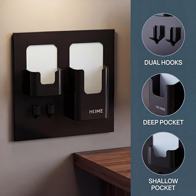 Bedside Shelf with Strong Sticky Gel,Wall Mount Organizer Holder for Cell Phone,Glasses,Remote,Keys,Adhesive Wall Shelves for Bedroom,Bathroom, Kitchen,No Drill Space Saver (Vertical Type/White)