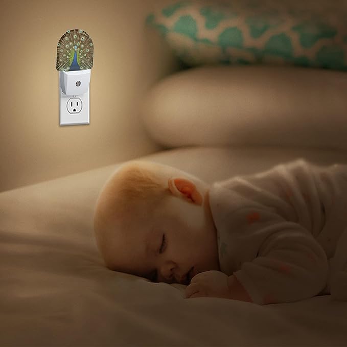 The Peacock Opens Night Light, Night Lights Plug Into Wall Home Indoor Stairway Kitchen Corridor,Boys Girls Women Men Room Gifts