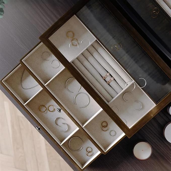Ring Box Jewelry Storage Box Solid Wood Multi Layer Wedding Jewelry Storage Box Jewelry Organizer Exquisite Makeup Storage Ring Boxes for Jewellery