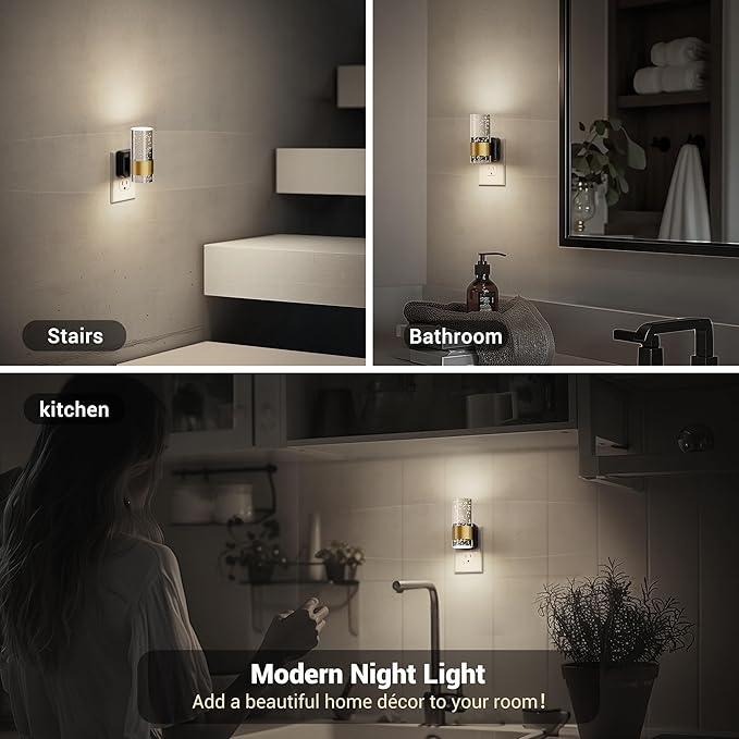 JandCase Night Light, Night Lights Plug into Wall, Dimmable LED Night Light with Adjustable Brightness, Automatic Night Lights Plug in with Auto Light Sensor, 5000K for Bathroom Hallway Decor-1 Pack