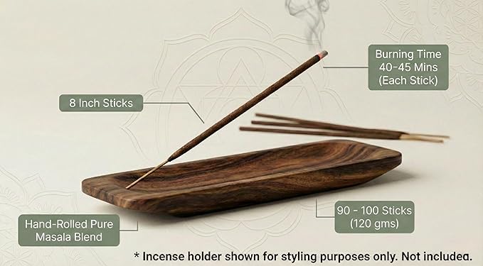 Premium Guruji Divinity Sacred Warmth Incense Sticks Gift Set | Hand-Rolled Masala Incense for Meditation, Yoga & Home Fragrance