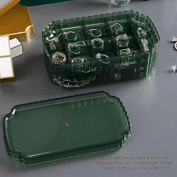 Cosmetic Case Jewelry Box Makeup Case Organizer - Stackable Removable 3 Layer Jewelry Display Case for Rings Bracelets Necklaces