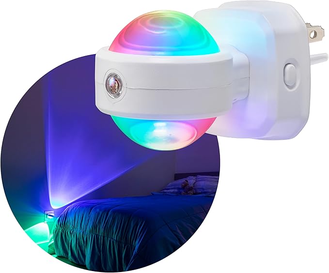 GE Swivel Sconce LED Night Lights Plug Into Wall for Home Decor Color Changing Dimmable Rotating Dusk to Dawn Sensor, Ambient Lighting, Apartment Essentials 1 Pack 81041