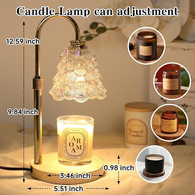 GEEZO Fragrance Candle Warmer Lamp,Electric Candle Warmer with Timer & Dimmer,Mom Christmas Birthday Gifts for Women, House Warming Gifts New Home Bedroom Decor