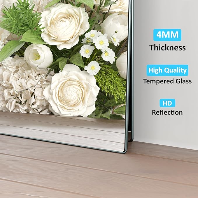56X24 1Pack Large Home Gym Mirror, Frameless Tempered Glass Dance Wall Mounted Mirror for Home, Yoga, Dancing, Studio, Living Room