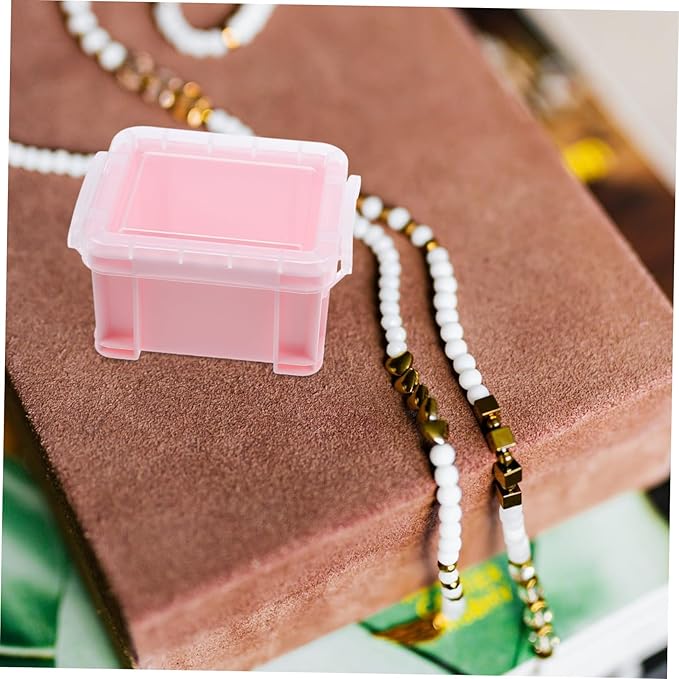 6pcs Pp Material Storage Box Small Jewelry Containers Lids Desktop Makeup Organizer Bead Button Case