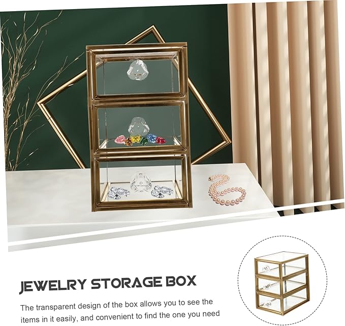 Jewelry Storage Box Small Drawer Organizer Makeup Desktop Stationery Container Holder Desk Storage Cosmetic Organizer Box