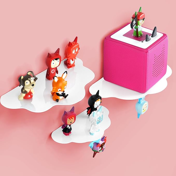 3 × Cloud for TonieBox Storage Organizer Shelf, Magnetic TonieHolder & Tonie Display Stand for TonieBox 1/2, Tonie Storage Rack Holds 60‑70 Tonie Characters