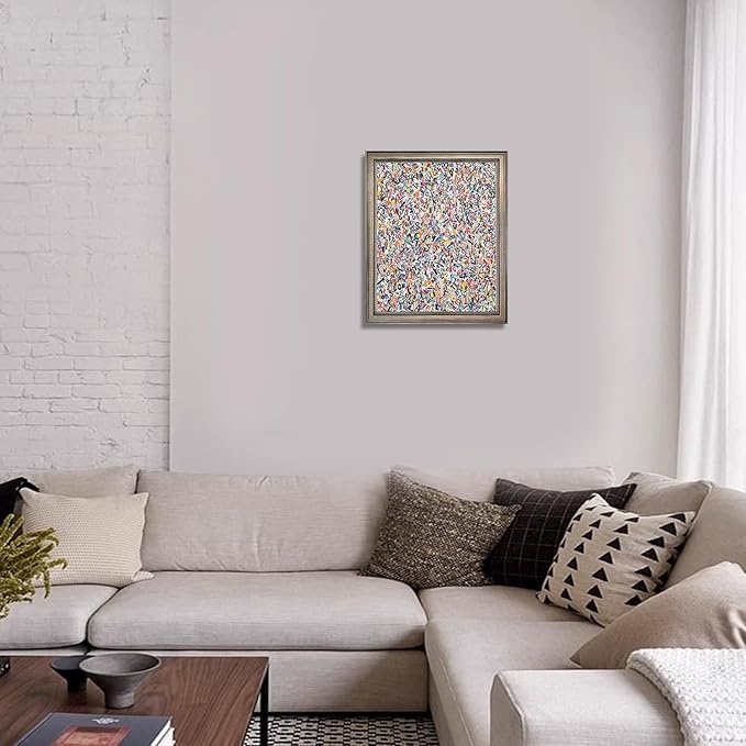 Vintage Framed Colorful Abstract Wall Art Banksy Painting Artwork Graffiti Canvas Print Poster Pictures for Bedroom Living Room Bahtroom Home Office Decor