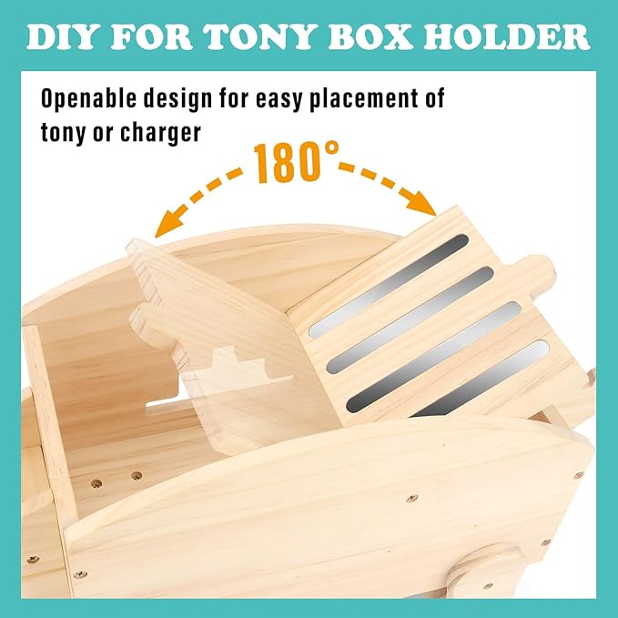 Dinosaur for Toniebox Organizer Shelf Storage – Magnetic Wooden for Tonies Shelf & Tonies Figures Display Rack, Slideable Dinosaur Car Design Compatible with Toniebox 1/2