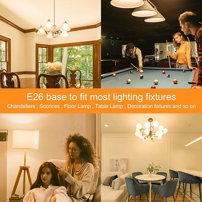 LED Light Bulb, G120 Large Globe Bulb, 15W(150W 200W Equivalent) Led Bulbs Warm White 3000K, 1800LM, CRI90+, Non-Dimmable, E26 Base, Perfect for Kitchen Living Room Office